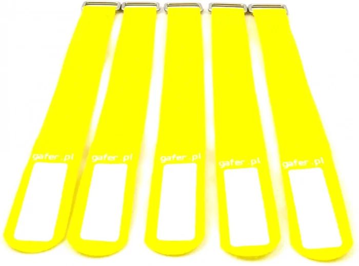 GAFER.PL Kabelbinder Klettverschluss 25x550mm 5er Pack gelb