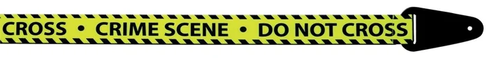 GEWA Gitarrengurt Crime Scene – Do No Cross in Gelb+Schwarz