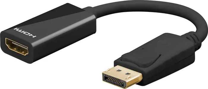 Goobay DisplayPort/HDMI™ Adapterkabel 1.2, vergoldet, 0.1 m, Schwarz – DisplayPort-Stecker > HDMI™-B