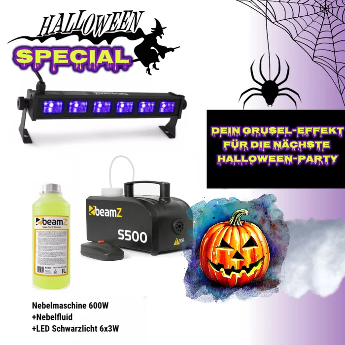 Halloween Special Nebelmaschine UV Set