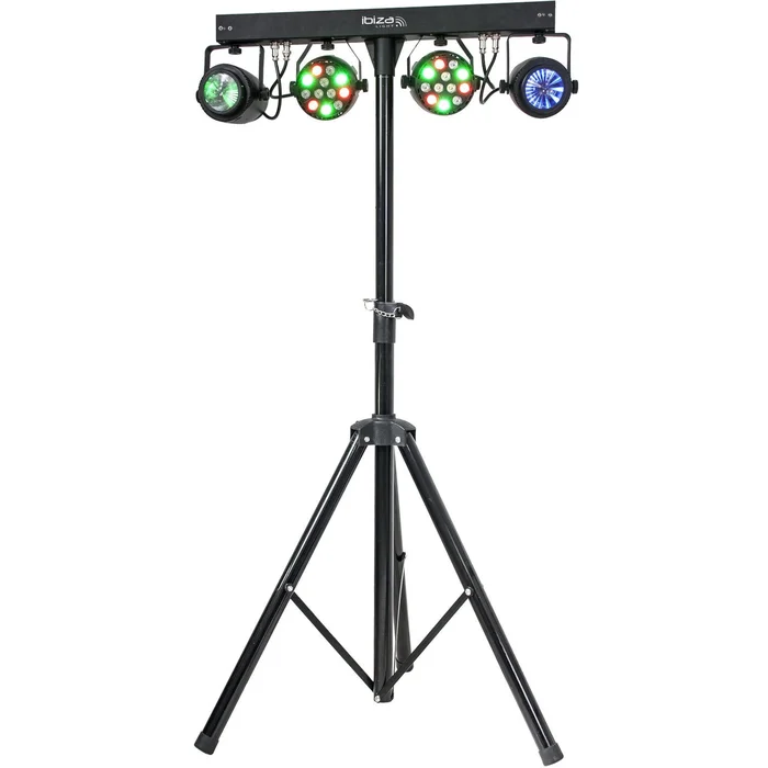IBIZA DJLIGHT60 LED PARTYBAR Scheinwerfer und Moonflower inkl. Stativ und Fernbedienung