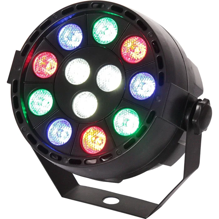 IBIZA PAR-MINI-RGBW LED PAR SCHEINWERFER 12×1 WATT RGBW MIT FERNBEDIENUNG