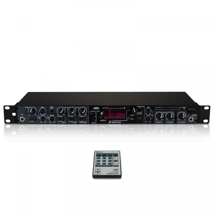 JB Systems – B4.2 MEDIAMIX, Audiomixer mit 2 Zonen, Radio, Bluetooth und USB-Player