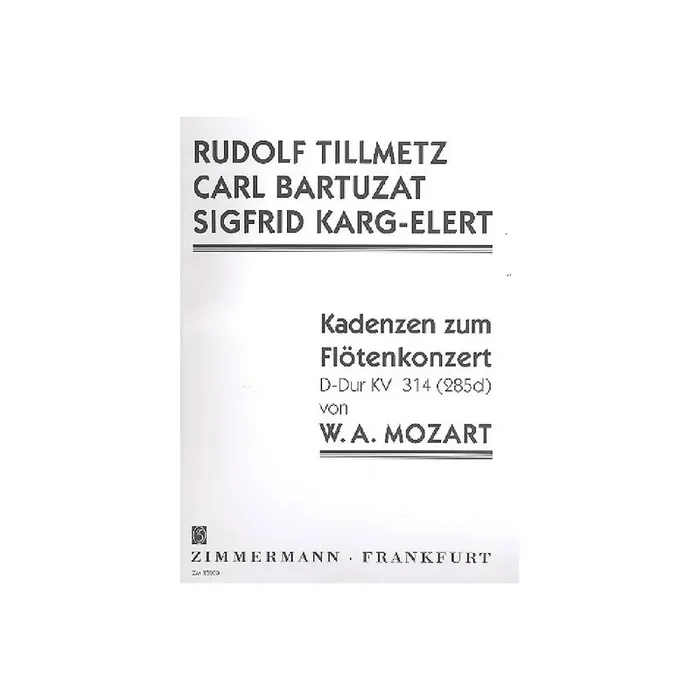 Kadenzen zum Konzert D-Dur KV314 (KV285d)