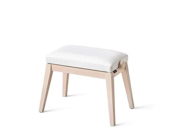 König & Meyer 13941 Klavierbank – Bank Asche, Sitz Vinyl weiß