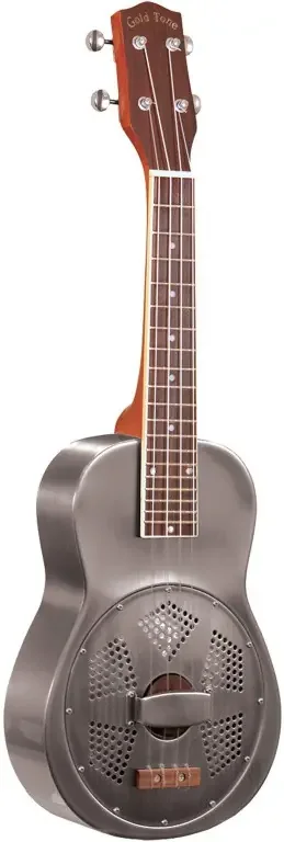 Konzert Resonator-Ukulele mit Metallkorpus und Case