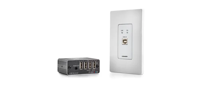 Kramer WP-2UT/R-KIT/US-D(W) – USB 2.0 PoC Wall-Plate Extender Kit