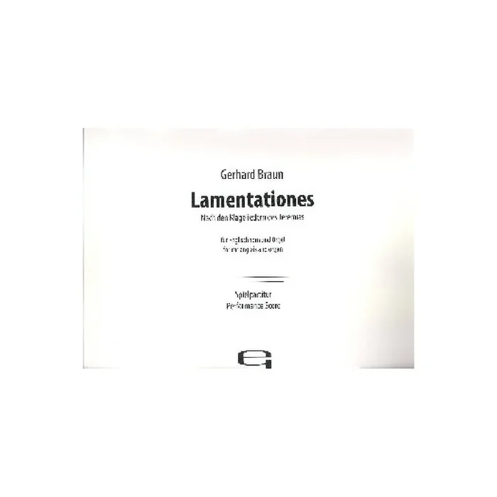 Lamentationes nach den Klageliedern des