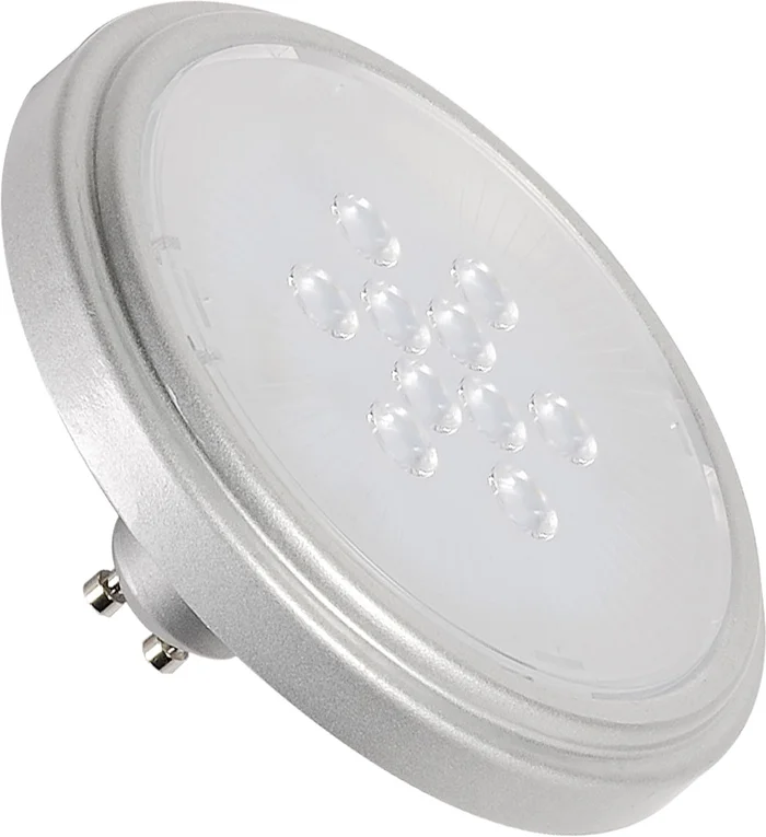 LED GU10 111mm, 10,5W, 4000K, 40° silbergrau