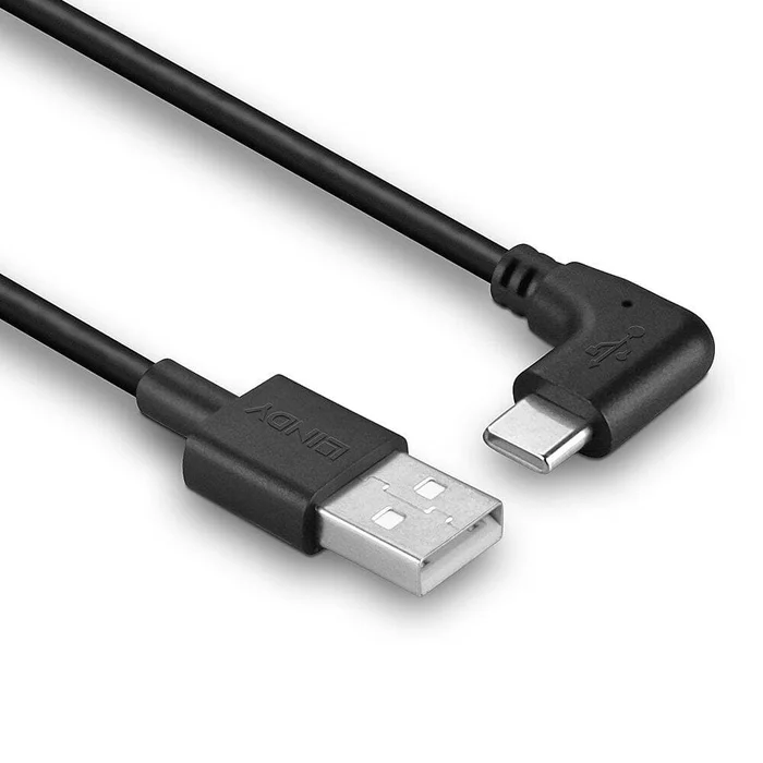 LINDY 32000 0.5m USB 2.0 Typ A an C Kabel, 90° gewinkelt – USB Typ A Stecker an C Stecker – Bild 3