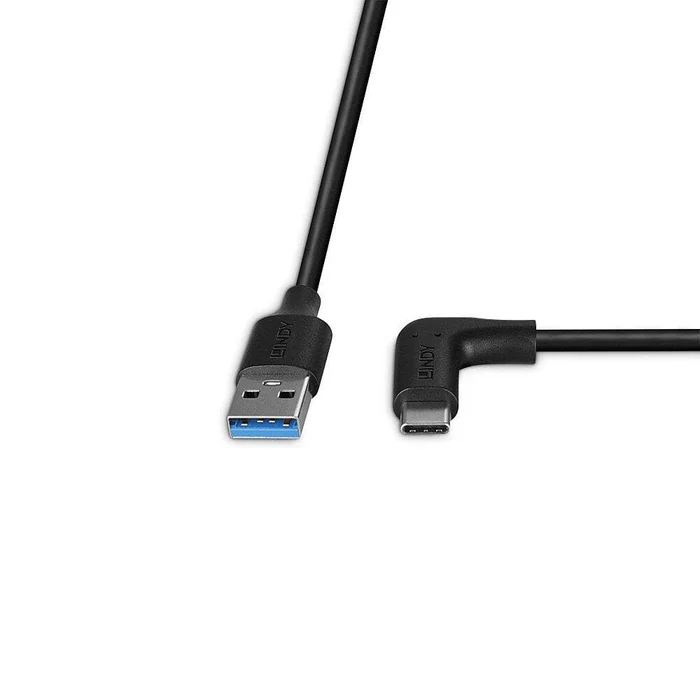 LINDY 32012 – 0.5m USB 3.2 Typ A an C Kabel, 90° gewinkelt, 10GBit/s – USB Typ A Stecker an C Stecker – Bild 4