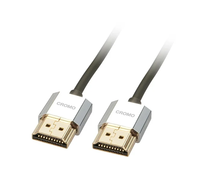 LINDY 41672 CROMO® Slim High-Speed-HDMI®-Kabel mit Ethernet, Typ A/A, 2m – Monitorkabel