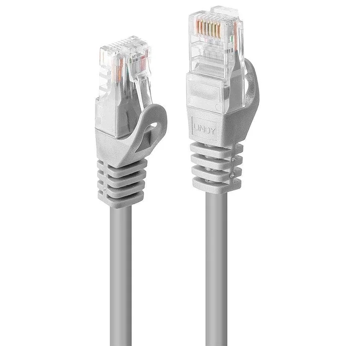 LINDY 48407 2m Cat.5e U/UTP Netzwerkkabel, grau, 50 Stück – RJ45-Stecker, 100MHz, CCA