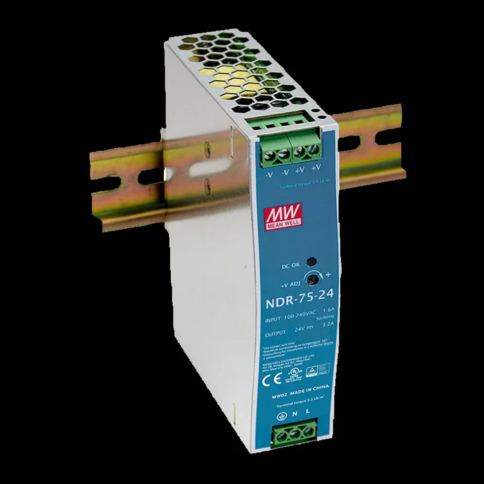 MEANWELL DIN Rail Power Supply 75 W/24 V DC Mean Well NDR-75-25