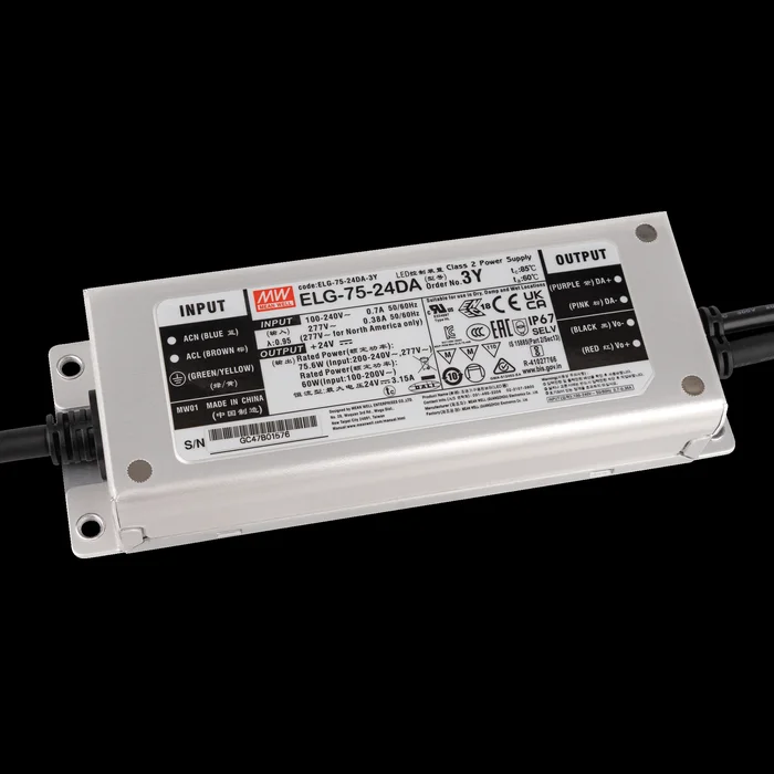 MEANWELL LED Power Supply IP67 75 W/24 V Dali Meanwell ELG-75-V-24DA 3Y