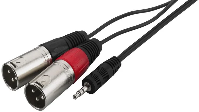MONACOR MCA-329P – 3,5-mm-Stereo-Klinkenstecker auf 2 x XLR-M, 3m