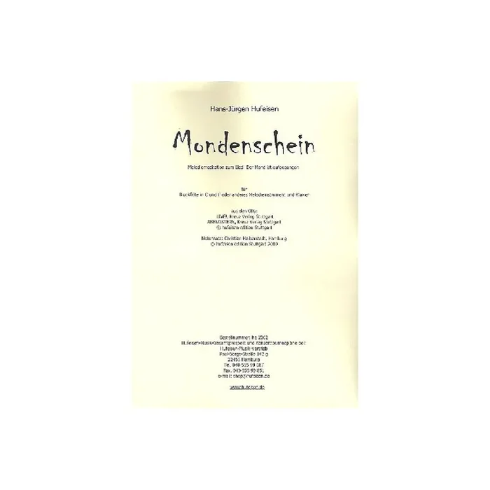 Mondenschein für Blockflöte