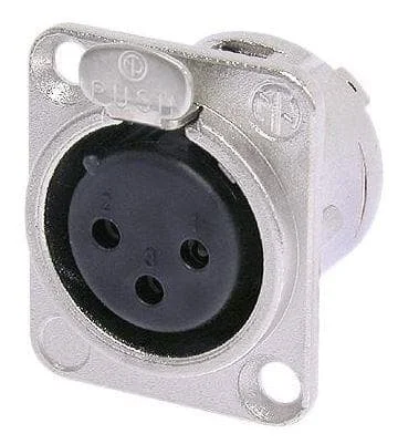 Neutrik 3-pol. Einbau weiblich, quadratische Version