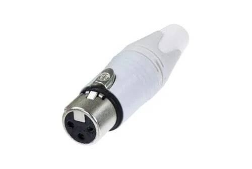 Neutrik – NC3FXX-WT – 3-poliger female XLR Stecker mit weiß lackiertem Gehäuse und Silber beschichteten Kontakten