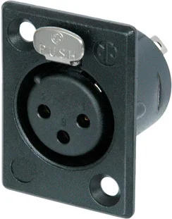 Neutrik NC3FP-B-1 – 3-pol XLR Chassisstecker female