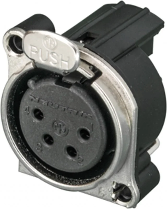 Neutrik NC4FBH – XLR Einbaubuchse 4-Pol female, schwarz