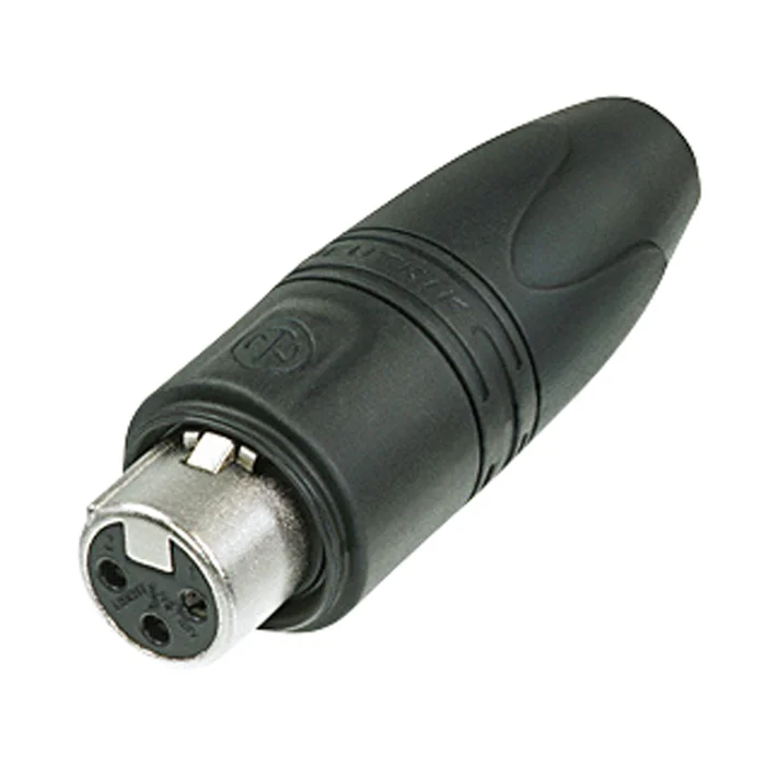 NEUTRIK XLR 3P `Heavy Duty` IP Connector – female – Neutrik XX HD Box mit 25 Stück – (silbernes Metallgehäuse – Goldkontakte)