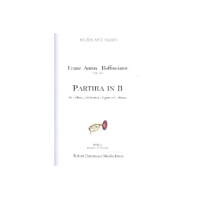 Parthia B-Dur für 2 Oboen, 2 Klarinetten,