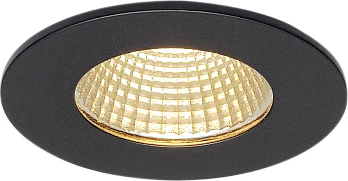 PATTA-F, Deckeneinbauleuchte, rund, mattschwarz, 9W 38°, 3000K, inkl. Trei