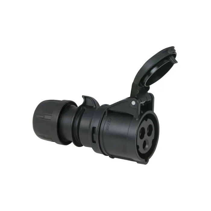 PCE – CEE 16A 240V 3p Plug Female Schwarz, IP44