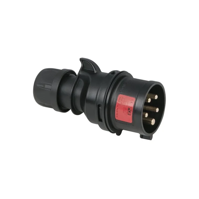 PCE – CEE 16A 400V 5p Plug Male Schwarz, Turbo Twist, IP44