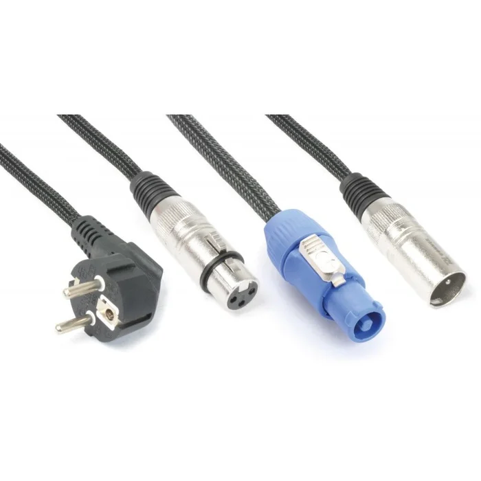 PD Connex Audio Kombi Kabel Schuko – XLR F / Powerconnector A – XLR M 20m
