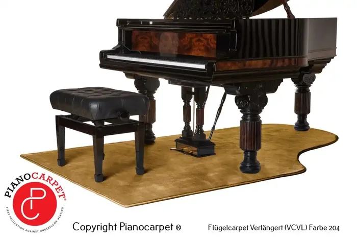 Pianocarpet Flügel Teppich VL verlängert – Farbe wählbar – Maßanfertigung
