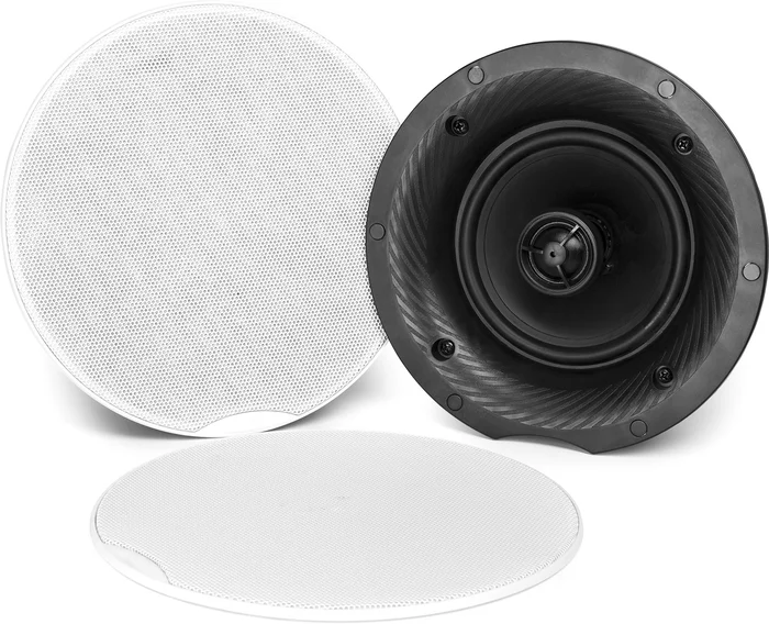 Power Dynamics CSH80 2-Wege-Deckenlautsprecher-Set mit Verstärker und BT 140W 8″