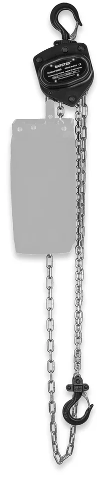 SAFETEX Stirnradflaschenzug 500 kg, 11 m Kette, OHNE Kettenspeicher, BLACKLINE