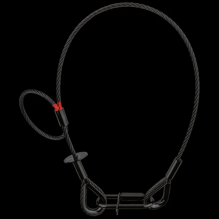 SAVEKING Sicherheitskabel 5 mm, BGV-C1 WLL: 60 kg – 60 cm – Schwarz