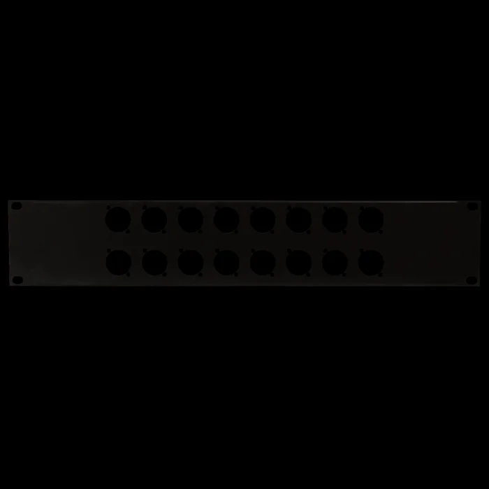 SHOWGEAR 19 Inch Connector Panel 2HE, für 16 XLR-Anschlüsse (Größe D)