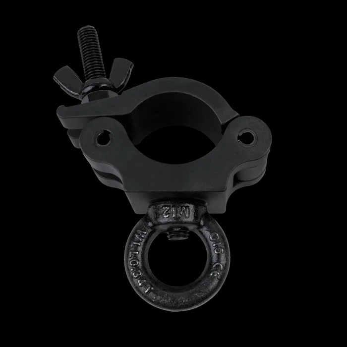 SHOWGEAR 50 mm Halbkupplung + Öse Zulässige Nutzlast: 340 kg – Aluminium – Schwarz