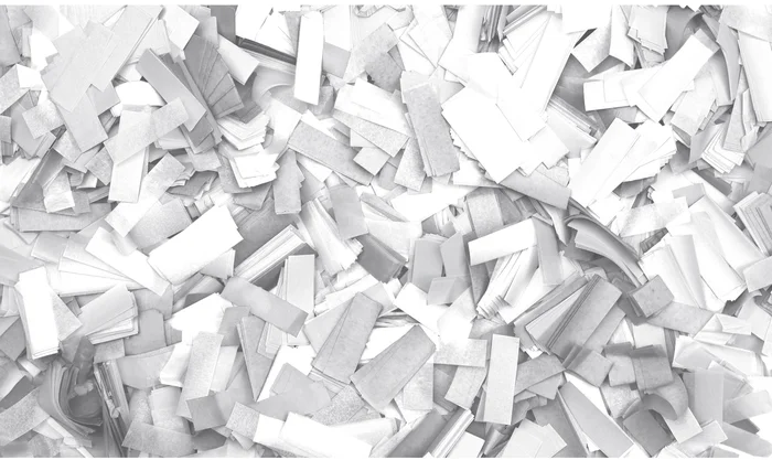 SHOWGEAR Konfetti – Rechteckig, weiß, 55 x 17 mm, 1 kg, flammhemmend und biologisch abbaubar