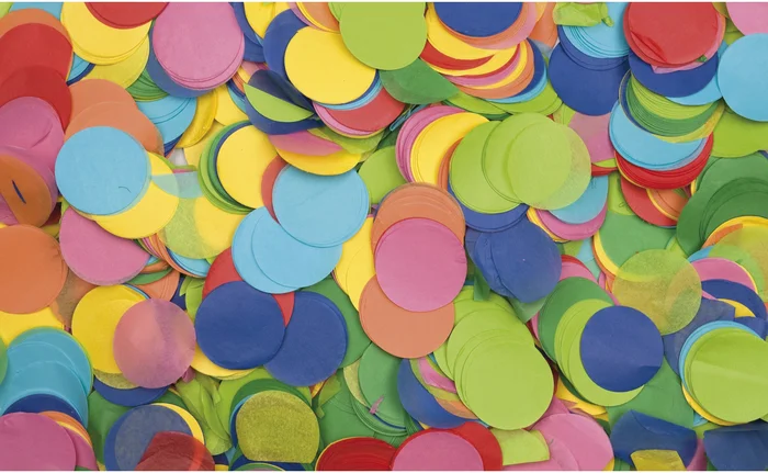 SHOWGEAR Konfetti – rund, mehrfarbig, Ø 55 mm, 1 kg, flammhemmend und biologisch abbaubar