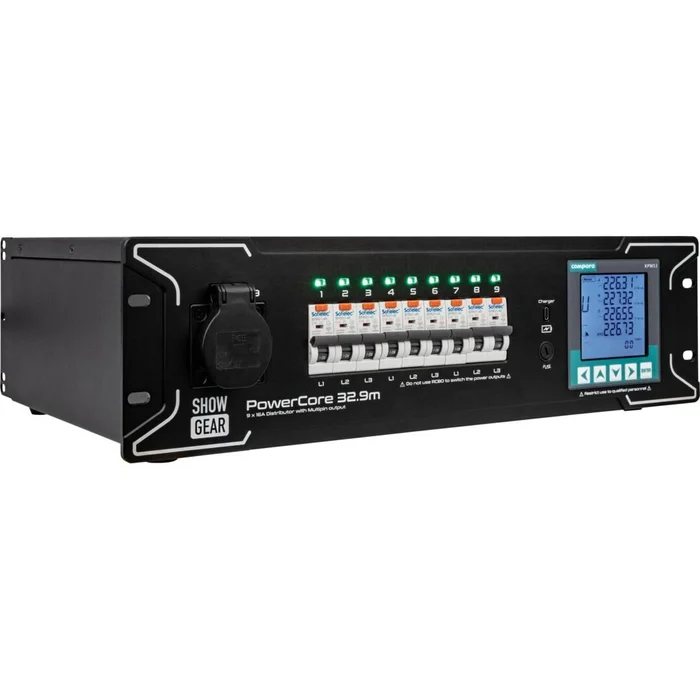 Showgear PowerCore 32.9m Stromverteiler 1 + 9x Schuko + 1x Multipin H16