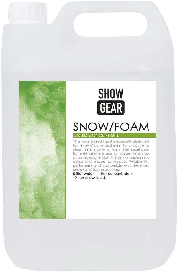 SHOWGEAR Schnee-/Schaumkonzentrat 5 Liter 5 Liter – auf Wasserbasis
