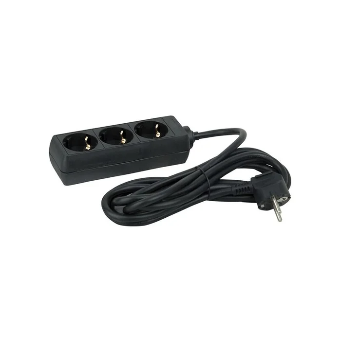 Showtec – 3-Way Socket Schwarz, 1,5 m Kabel, 3 x 1,5 mm2