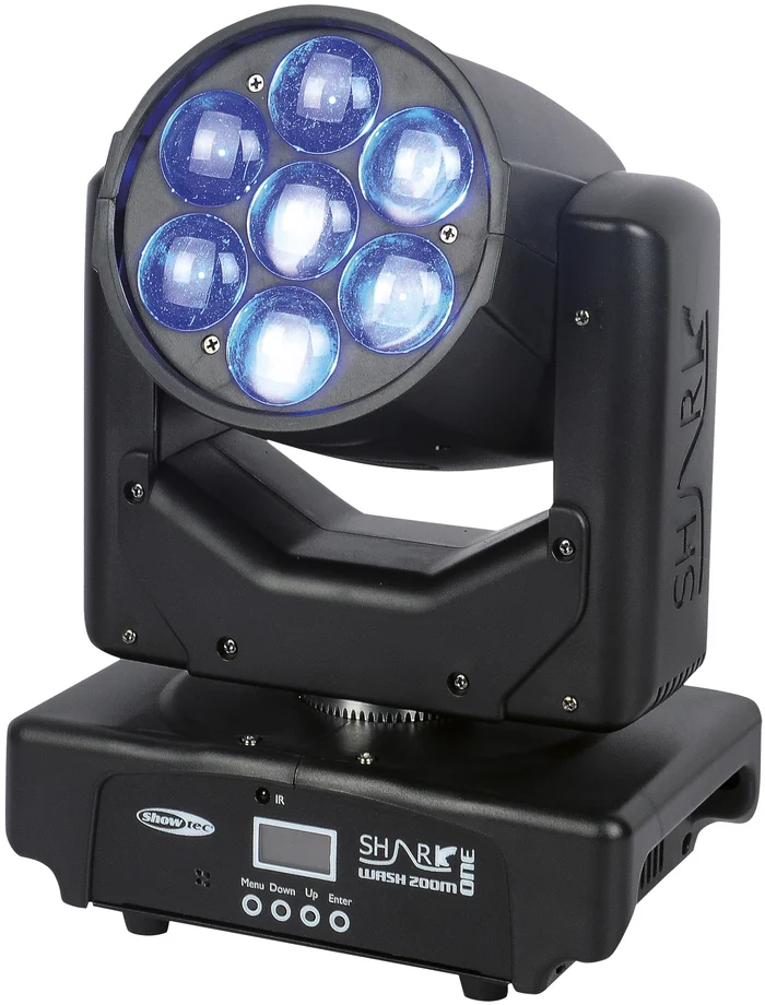 SHOWTEC Shark Wash Zoom One 7x 15 W RGBW LED Wash Moving Head