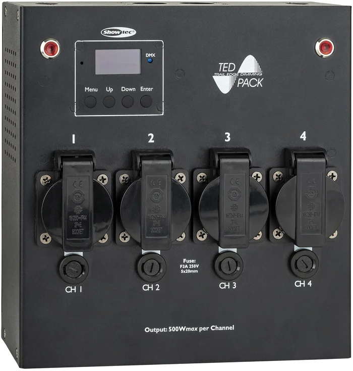 SHOWTEC TED Pack BS13 4-Kanal-Dimmer-Pack – UK-Ausgänge