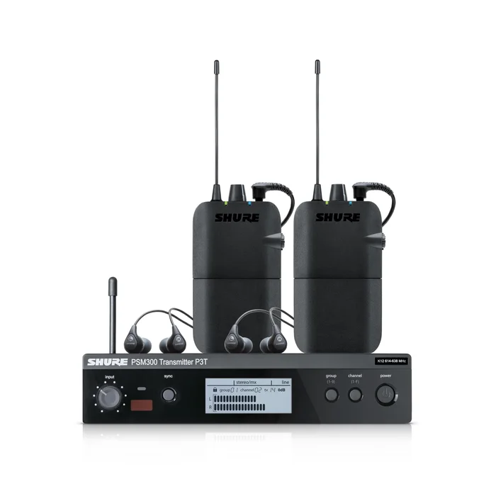 Shure P3TER112TW-K3E – PSM 300 Twin Pack Stereo In-Ear Monitoring System, 606-630 MHz