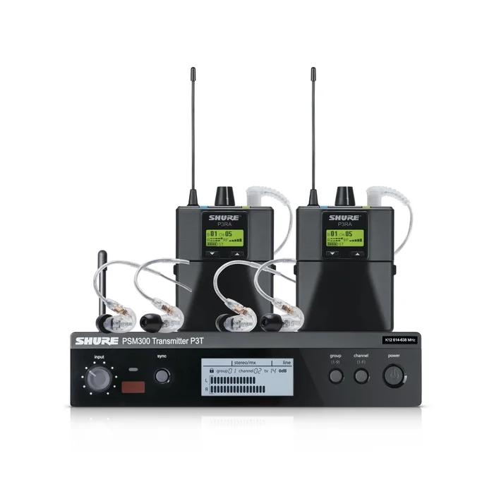 Shure P3TERA215TWP-T11 – PSM 300 Twin Pack Pro Stereo In-Ear Monitoring System, 863-8