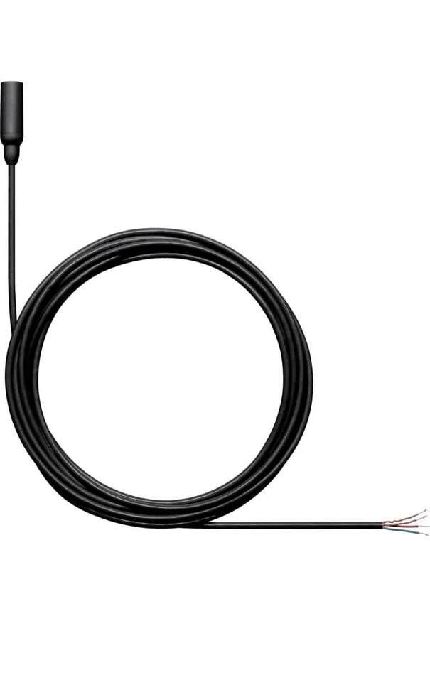 SHURE TL48 Lav, Kugelchar., kein Stecker, schwarz, für Sprache, geringe Empf., 1,6 mm Kabel, + Zub.