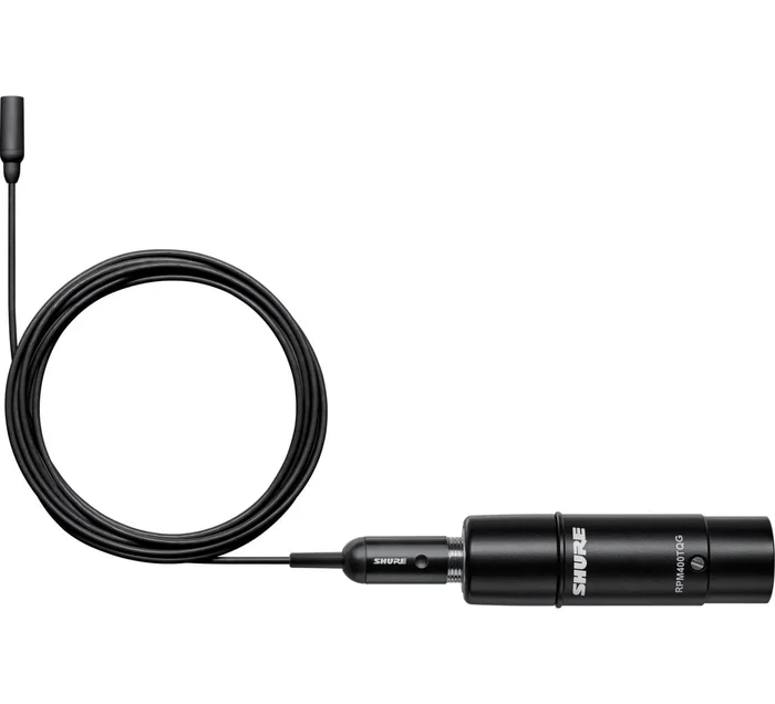 SHURE TL48 Lav, Kugelchar., XLR-Stecker schwarz, für Sprache, geringe Empf., 1,6 mm Kabel, + Zub.
