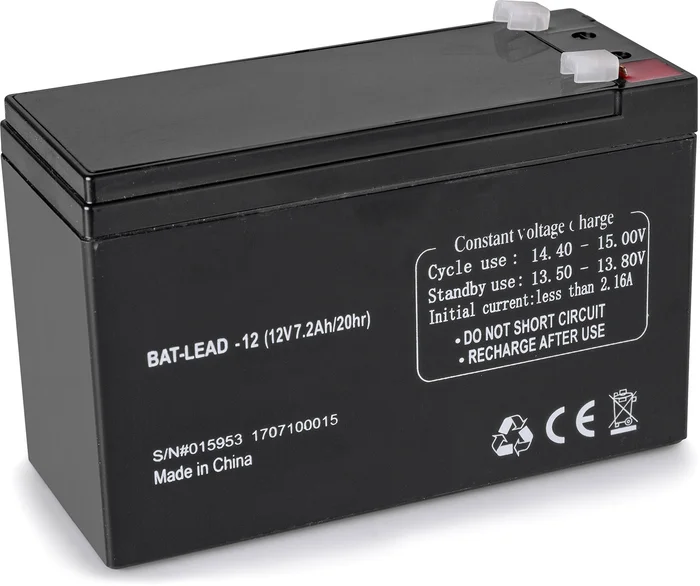 Skytronic Wiederaufladbarer Blei-Säure-Akku 12V 7.2Ah