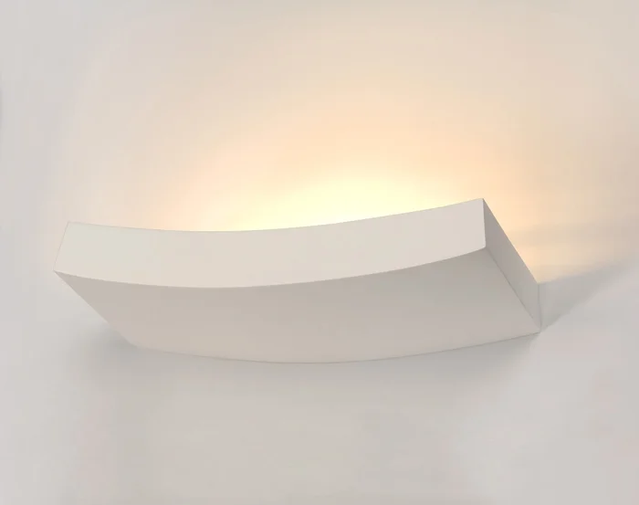 SLV Wandleuchte, GL 102 CURVE, weisser Gips, R7s 78mm, max. 100W